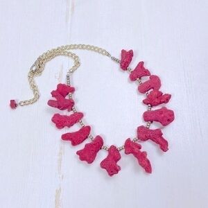 ICervoni Creations Red Sponge Coral Statement Necklace, 19-22” Long